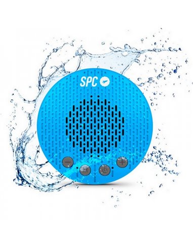 SPC - Enceinte de Douche Bluetooth Splash 2 5W - Ventouse - Microphone Intégré - Autonomie jusqu'à 4 heures - Coloris Bleu