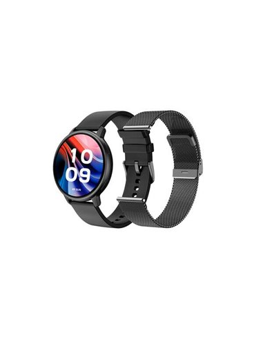 SPC - Smartee Duo Classic Smartwatch Montre Écran AMOLED rond 1,43" - Plus de 100 modes sportifs - Surveillance de la santé - Ré