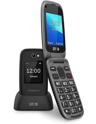 SPC - Téléphone portable Harmony 4G pour seniors - Gros boutons rétroéclairés - Volume de sonnerie jusqu'à 97,5 dB - Compatible 