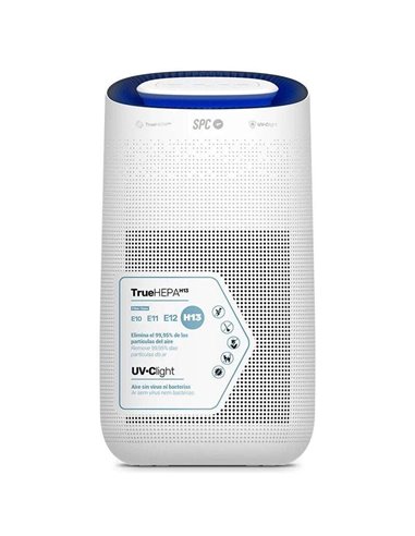 SPC - Purificateur d'air intelligent Espirare Max - Véritable filtre HEPA 13 - Tue les virus et les bactéries avec la lumière ul