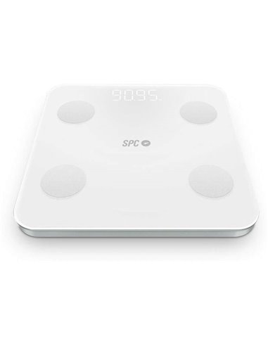 SPC - Pèse-personne intelligent Atenea Fit 3 - Enregistrez et identifiez jusqu'à 10 utilisateurs - Design en verre - Écran LED -