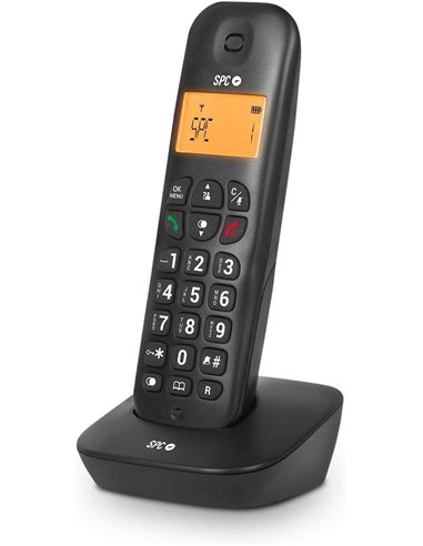 SPC - Téléphone Fixe Sans Fil Air - Écran Rétroéclairé 35x22mm - Identification de l'appelant - 5 Mélodies Disponibles - Pratiqu