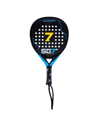 Ensemble - Raquette de padel Olimpica - Forme de larme - Cadre 100 % carbone - Face 100 % carbone 12K - Noyau en caoutchouc noir