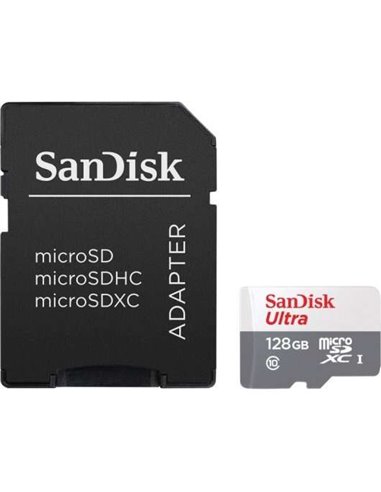 Sandisk - Carte Ultra Micro SDXC 128 Go UHS-I U1 Classe 10 100 Mo/s + Adaptateur SD