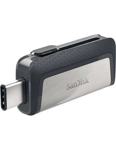 Sandisk - Mémoire Ultra Dual USB-C et USB-A 64 Go - Lecture jusqu'à 150 Mo/s - Design métallique - Couleur acier/noir (Pendrive)