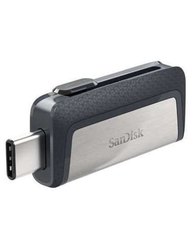 Sandisk - Mémoire Ultra Dual USB-C et USB-A 32 Go - Lecture jusqu'à 150 Mo/s - Design métallique - Couleur acier/noir (Pendrive)