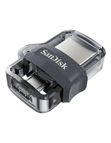 Sandisk - Ultra Dual Drive m3.0 USB 3.0 et mémoire Micro USB 256 Go - Lecture jusqu'à 150 Mo/s - Couleur transparente/noire (Pen