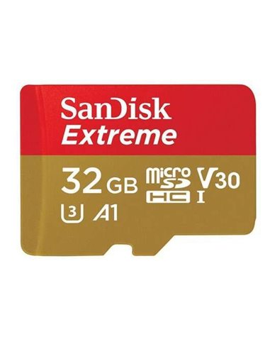 Sandisk - Carte Micro SDHC Extreme 32 Go UHS-I U3 A1 Classe 10 100 Mo/s + Adaptateur SD