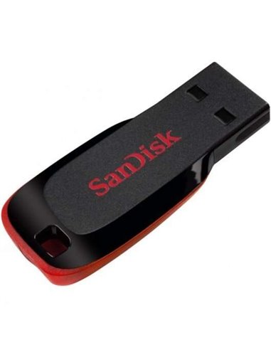 Sandisk - Mémoire Cruzer Blade USB 2.0 64 Go - Sans couvercle - Couleur Noir/Rouge (Pendrive)