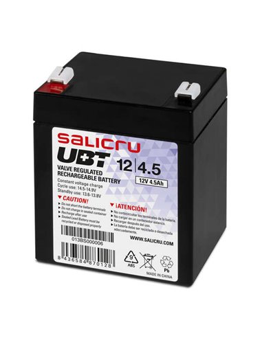 Salicru - Batterie AGM rechargeable UBT 12/4,5 4,5 Ah / 12 V - Couleur Noir