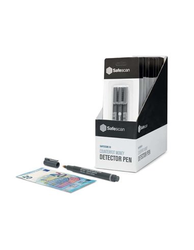 Safescan - 30 Présentoir de 10 Blisters avec 3 Stylos Détecteurs de Faux Billets - Vérification en 2 Secondes - Encre à Base d'I