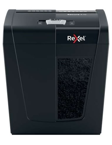 Rexel - Destructeur de Papier Manuel Secure X10 Découpant en Particules - Détruit jusqu'à 10 Feuilles - 18L