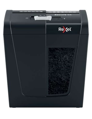 Rexel - Destructeur de papier manuel Secure S5 découpé en bandes - Détruit jusqu'à 5 feuilles - 10L