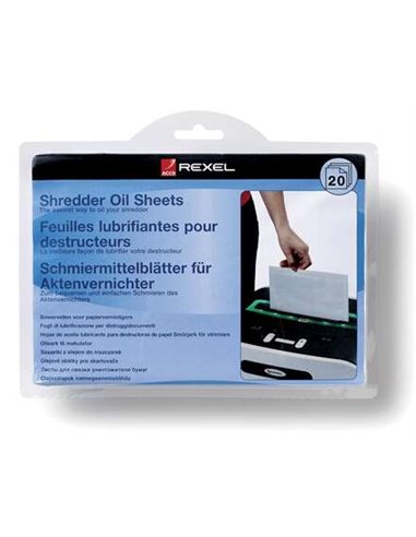 Rexel - Pack de 20 feuilles lubrifiantes pour broyeurs