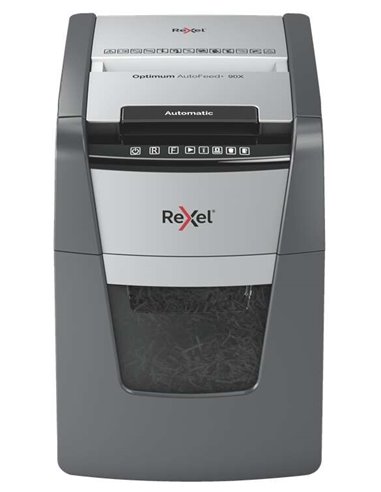 Rexel - Destructeur de particules automatique Optimum AutoFeed 90X - 35L - Alimentation automatique 90 feuilles - Fente manuelle