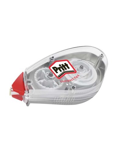 Pritt - Ruban correcteur Roller Compact Flex 4,2 mm x 10 m - Pointe flexible - Correction douce et propre - Correction bidirecti