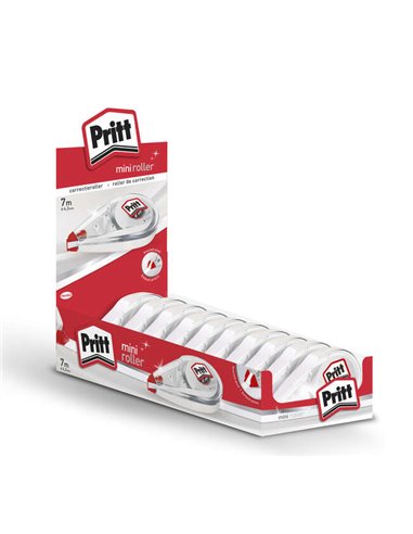 Pritt - Mini Présentoir Roller de 10 Correcteurs 4,2 mm x 7 m - Compact et Ergonomique - Pointe Flexible Haute Précision - Compa