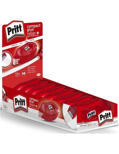 Pritt - Rouleau adhésif permanent compact 8,4 mm x 10 m - Application propre - Précis et recyclable