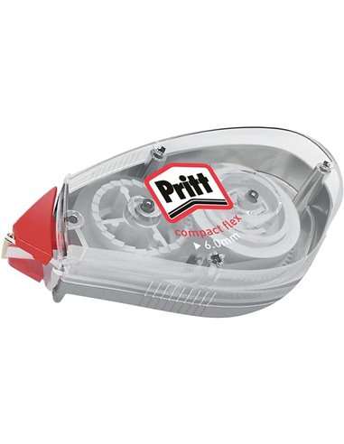 Pritt - Ruban Correcteur Compact Flex 6mmx10m - Pointe Flexible - Correction Lisse et Propre - Correction 2 Voies - Capuchon de 