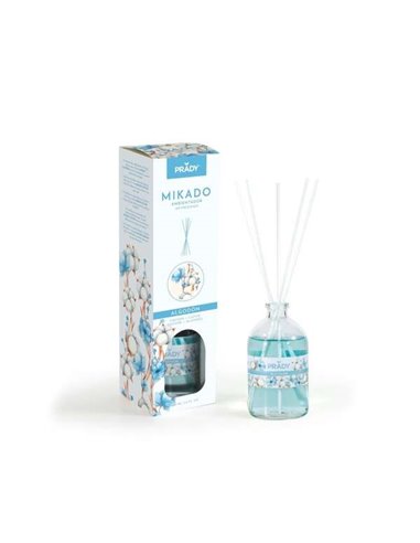 Prady - Désodorisant Mikado ALG-odon - Flacon en verre de 100 ml et baguettes diffuseurs