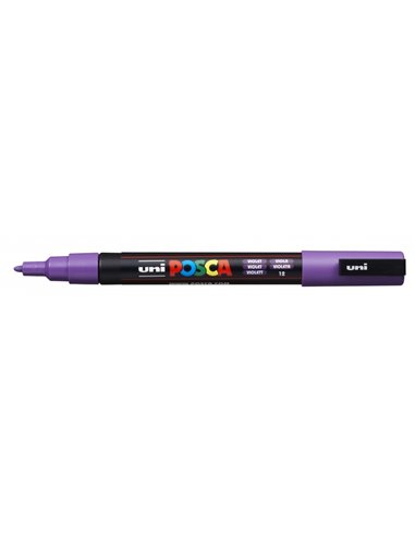 Posca - Marqueur peinture PC-3M - Pointe conique 0,9-1,3 mm - Encre à base d'eau - Résistant à la lumière - Couleur Violet