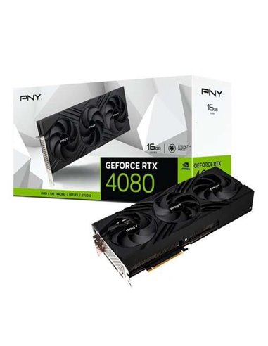 PNY - Carte graphique GeForce RTX 4080 Verto 16 Go GDDR6X DLSS3 triple ventilateur - PCIe 4.0, HDMI, DisplayPort