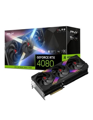 PNY - Carte Graphique GeForce RTX 4080 TF Verto 16 Go GDDR6X DLSS3 - Éclairage Epic-X - PCIe 4.0, HDMI, DisplayPort