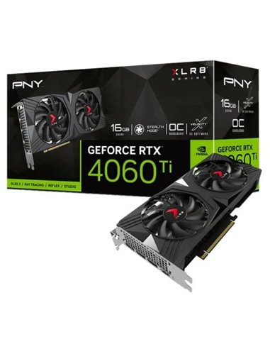 PNY - Carte graphique GeForce RTX 4060 Ti Verto XLR8 16 Go GDDR6 NVIDIA double ventilateur - PCIe 4.0, HDMI, DisplayPort