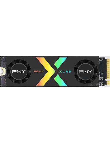 PNY - Disque dur solide CS3150 SSD M2 2 To NVMe PCIe Gen5 x4 avec dissipateur thermique - Éclairage RVB - Couleur noire