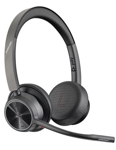 Plantronics/Poly - Casque Bluetooth Voyager 4320 UC M avec microphone - Oreillettes rembourrées - Commandes sur le casque - Coul