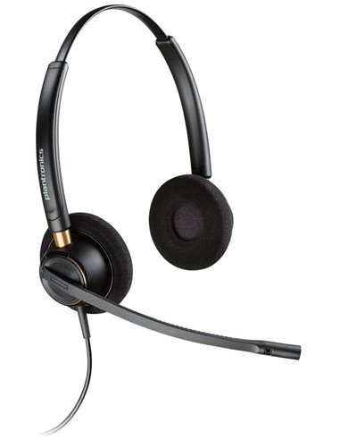 Plantronics/Poly - Casque EncorePro 520 avec microphone - Suppression du bruit - Coussinets d'oreille rembourrés - Couleur noire