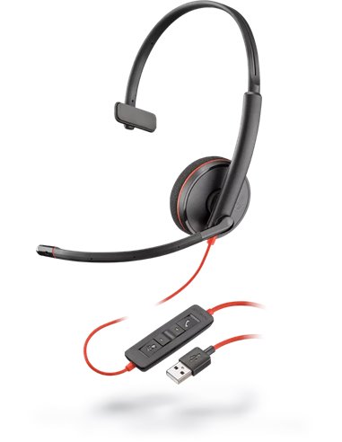 Plantronics/Poly - Casque monaural Blackwire C3210 USB-A avec microphone - Oreillettes rembourrées - Commandes filaires