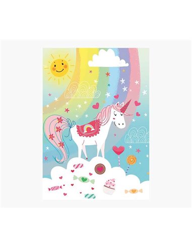 Pictura - Carte Zig-Zag - 15x22 cm - Thème Licorne - Trifold non emballé - Comprend une enveloppe blanche - Papier certifié FSC