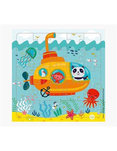 Pictura - Carte puzzle - 15,5x15,5 cm - Thème sous-marin - 25 pièces - Comprend une enveloppe blanche - Certification FSC