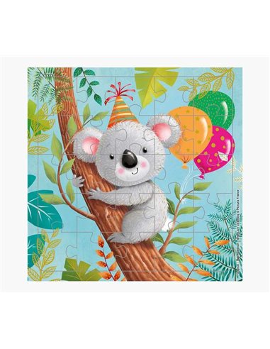 Pictura - Carte puzzle - 15,5x15,5 cm - Thème Koala - 25 pièces - Avec enveloppe blanche - Certification FSC