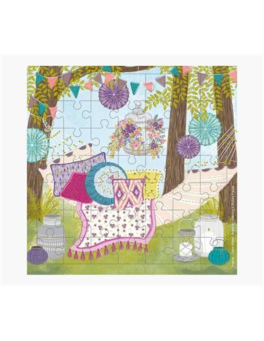 Pictura - Carte puzzle - 15,5 x 15,5 cm - Thème hamac - 49 pièces - Avec enveloppe blanche - Certification FSC