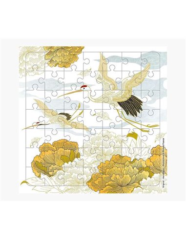 Pictura - Carte puzzle - 15,5 x 15,5 cm - Thème grues - 49 pièces - Comprend une carte pliée et une enveloppe blanche - Certific