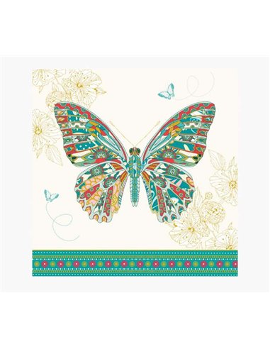 Pictura - Carte Arabesque - 16x16 cm - Thème Papillon - Carte à trois volets non emballée - Enveloppe blanche incluse - Papier c