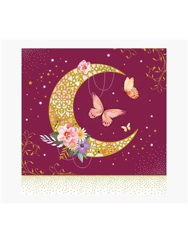 Pictura - Carte Arabesque - 16x16 cm - Thème Lune - Carte à trois volets - Comprend une enveloppe blanche - Papier certifié FSC