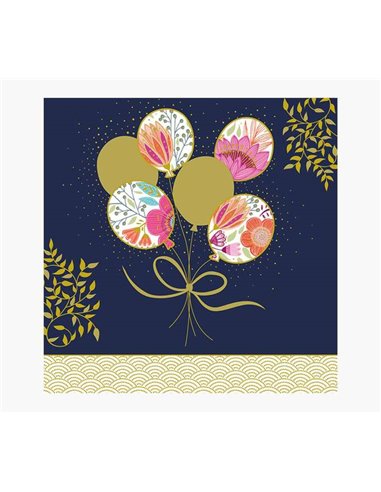 Pictura - Carte Arabesque - 16x16cm - Thème Ballon - Carte à trois volets sans emballage - Enveloppe blanche incluse - Papier ce