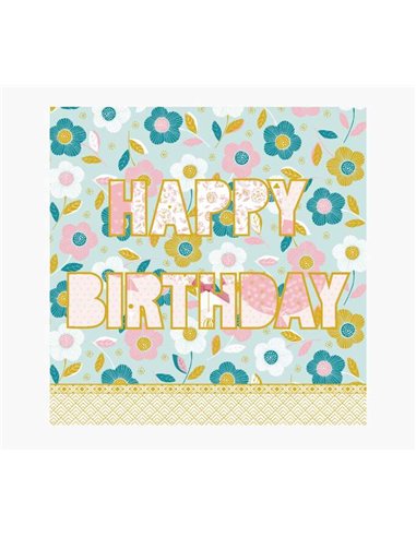 Pictura - Carte Arabesque - 16x16 cm - Thème Joyeux Anniversaire - Carte à trois volets non emballée - Enveloppe blanche incluse