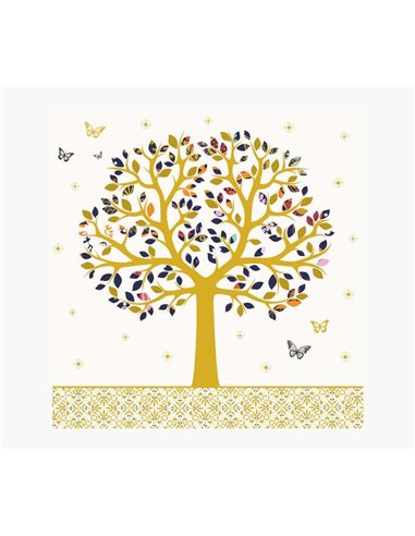 Pictura - Carte Arabesque - 16x16 cm - Thème Arbre - Carte à trois volets non emballée - Comprend une enveloppe blanche - Papier