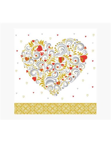 Pictura – Carte Arabesque – 16 x 16 cm – Thème cœur – Carte à trois volets non emballée – Enveloppe blanche incluse – Papier cer