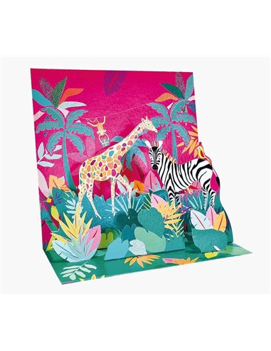 Pictura - Carte pop-up 3D - 16 x 16 cm - Thème jungle - Emballée individuellement - Avec enveloppe blanche - Papier certifié FSC