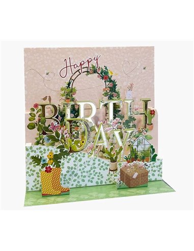 Pictura - Carte pop-up 3D - 16 x 16 cm - Thème serre - Emballée individuellement - Avec enveloppe blanche - Papier certifié FSC