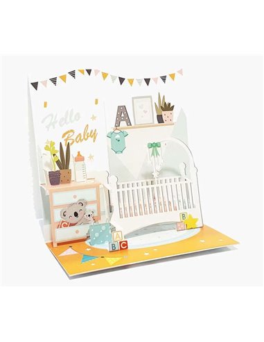 Pictura - Carte Pop-Up 3D - 16x16 cm - Thème Bébé - Emballée individuellement - Enveloppe blanche incluse - Papier certifié FSC