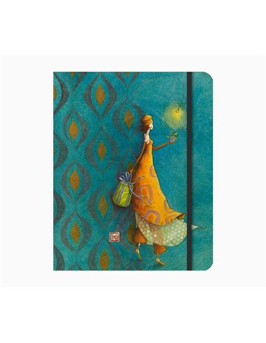 Pictura - Carnet Relié Gaëlle Boissonnard - 10x12,5 cm - Finition Vernis gaufré UV - Stratifié Mat - Fermeture Elastique et Ruba