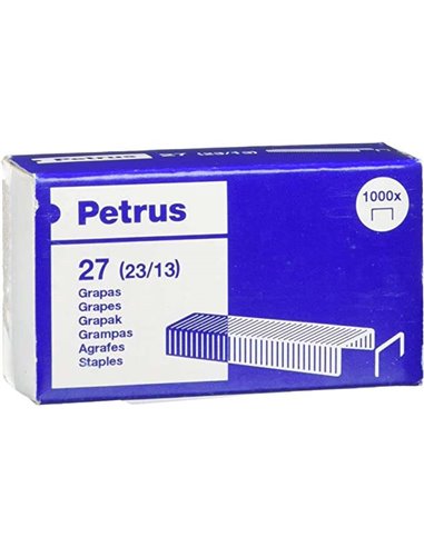 Petrus - Boite de 1000 Agrafes Cuivre 23/13 - Jusqu'à 100 Feuilles - Broche 13mm