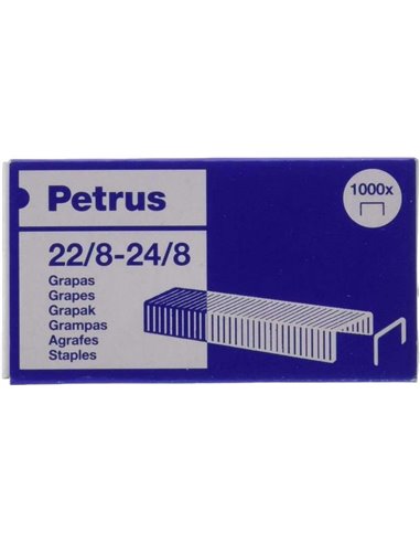 Petrus - Boite de 1000 Agrafes Cuivre 22/8-24/8 - Jusqu'à 40 Feuilles - Broche 8mm