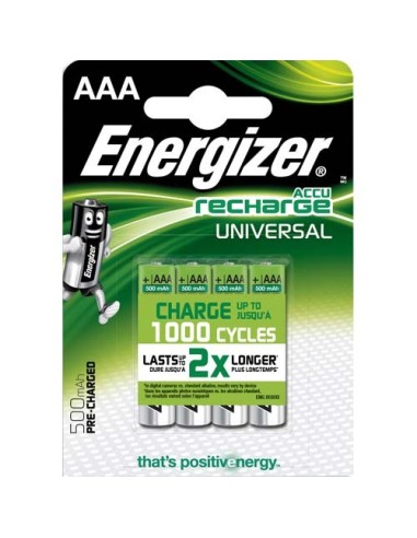 ENERGIZER Blister de 4 piles aaa LR03  Universal rechargeable